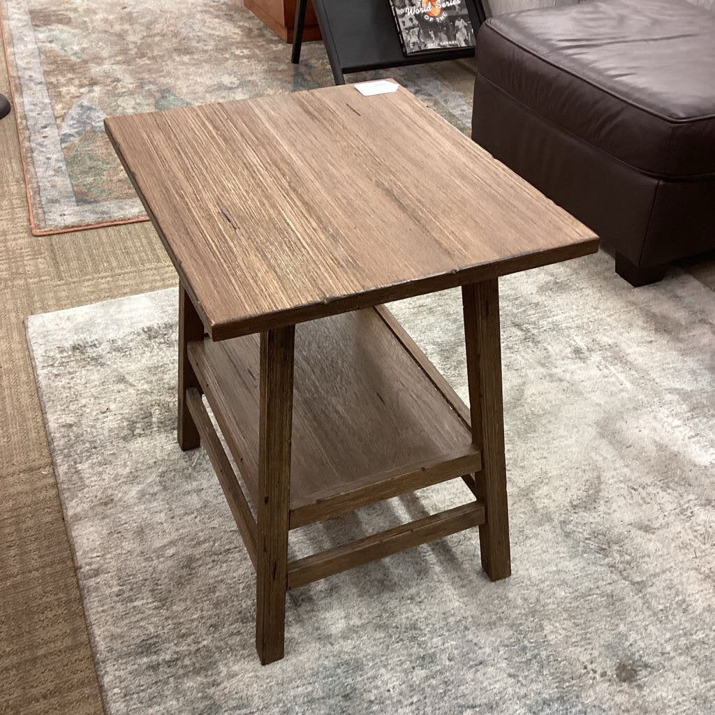 Rustic Side Table w/Shelf