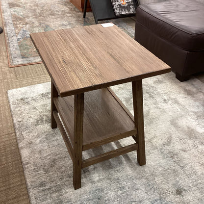 Rustic Side Table w/Shelf