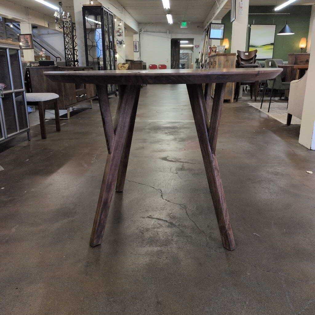 Walnut MC Round Dining Table