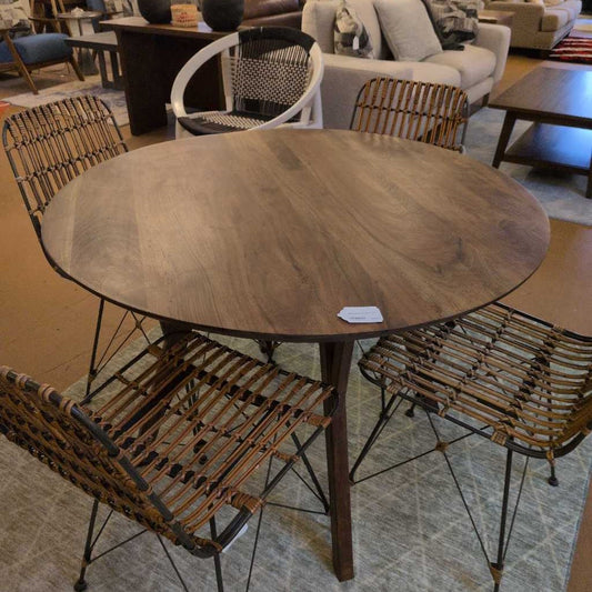 Walnut MC Round Dining Table