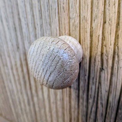 Wooden door with a textured knob