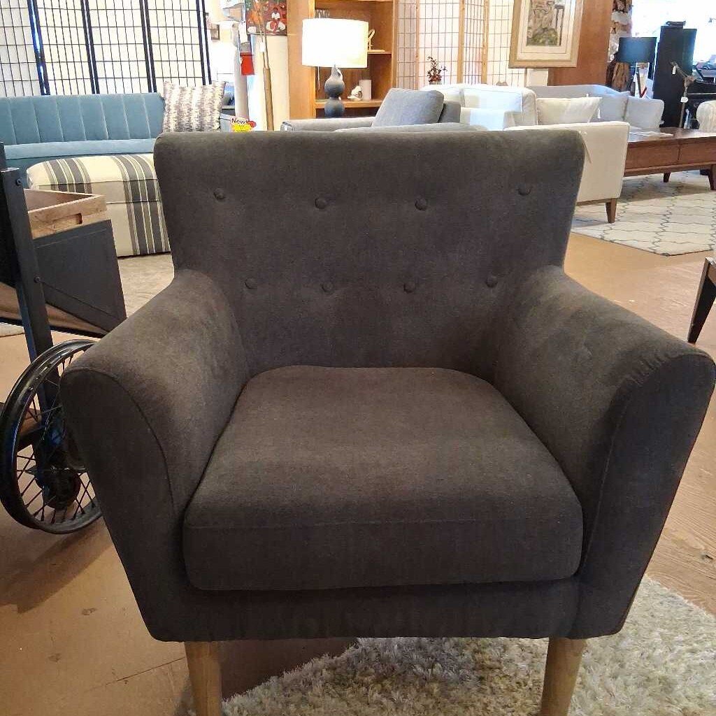 Highback Tufted Charcoal Accent Chair