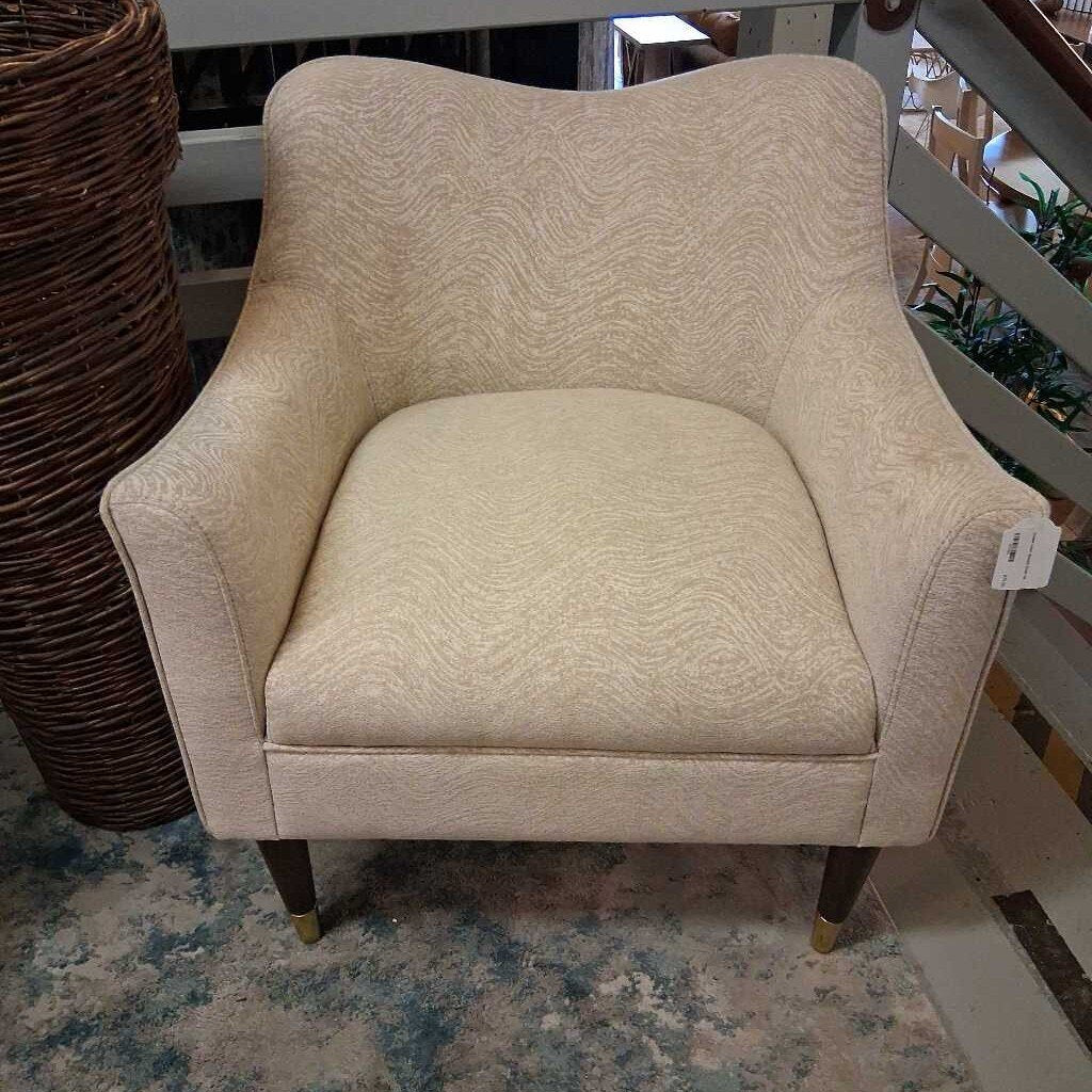 Cream Linen Accent Chair
