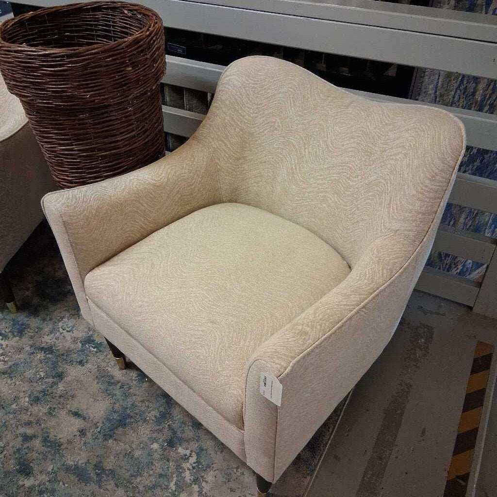 Cream Linen Accent Chair
