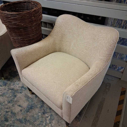 Cream Linen Accent Chair