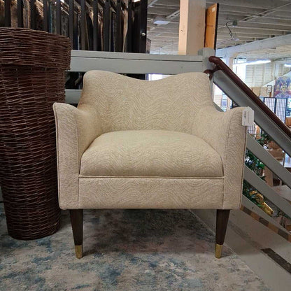 Cream Linen Accent Chair