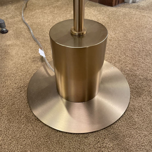 MCM Style Brass Base Glass Saucer Shade Floor Lamp