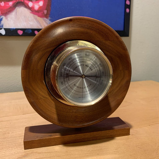 Springfield Barometer in Wood Desk Frame