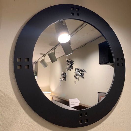 Japanese Round Circular Mirror w/ Square Holes