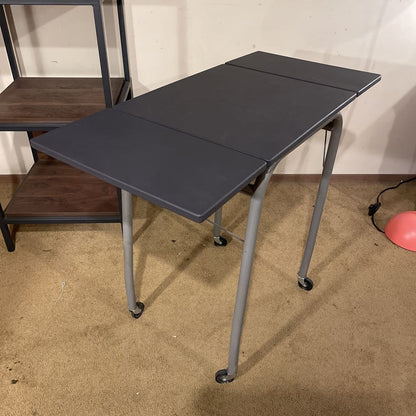 Grey Drop Leaf Rolling Desk