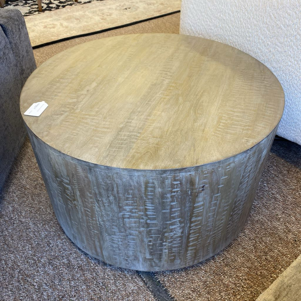 Drum Coffee Table Gray C COFFEE TABLES