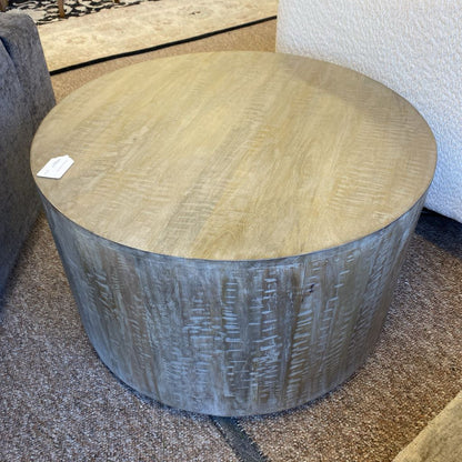 Drum Coffee Table Gray C COFFEE TABLES
