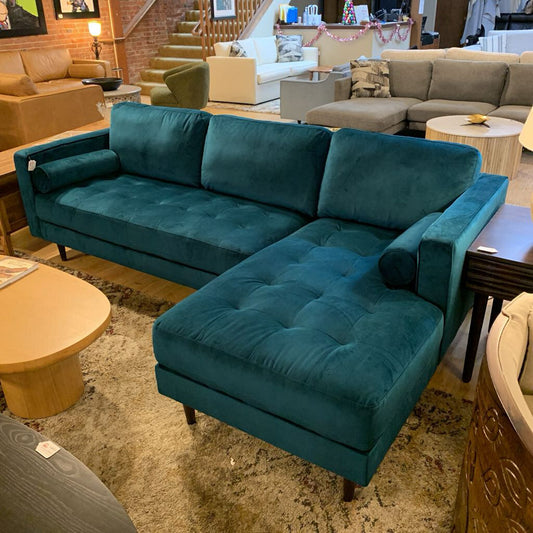 Malmo Moss Green RAF Chaise Sectional