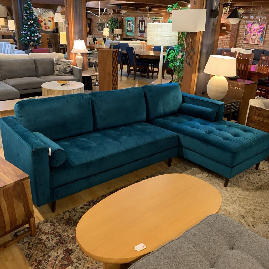 Malmo Moss Green RAF Chaise Sectional