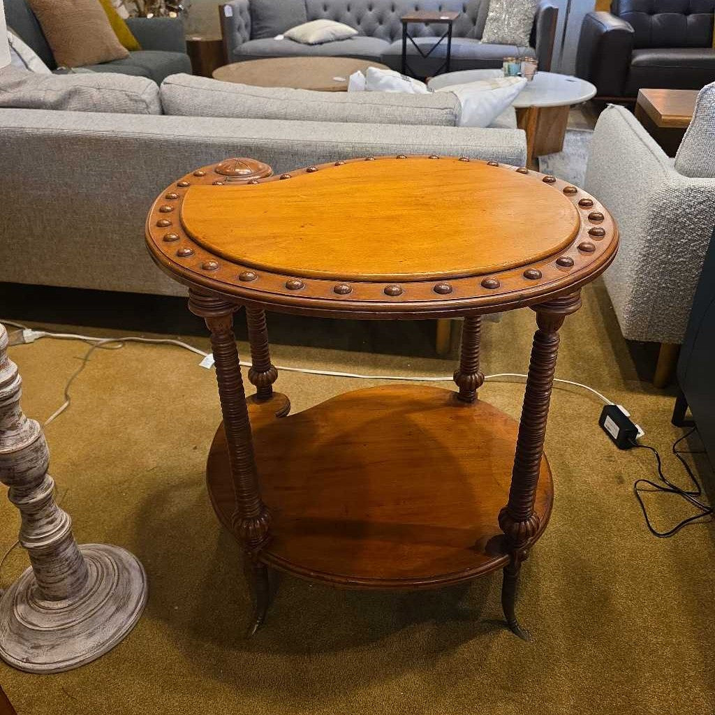 Paisley Shaped Wooden Side Table