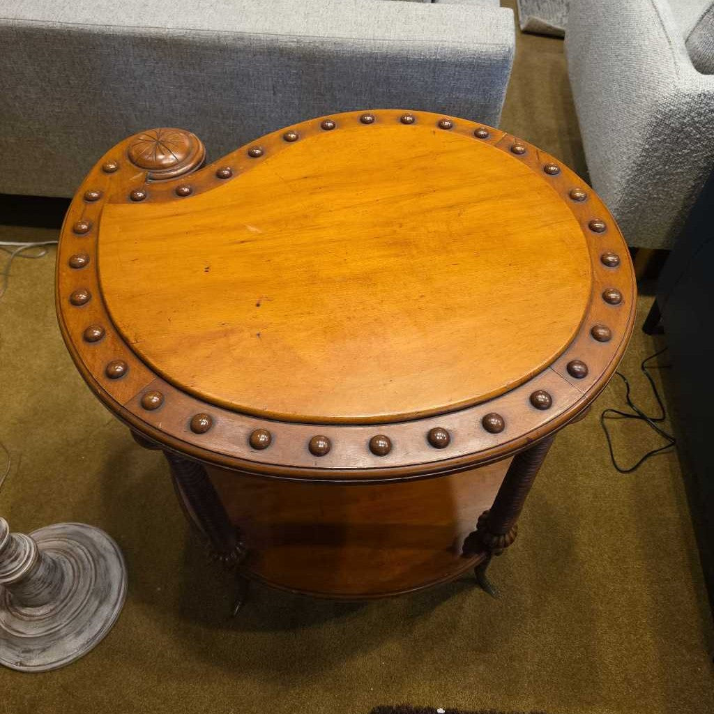 Paisley Shaped Wooden Side Table