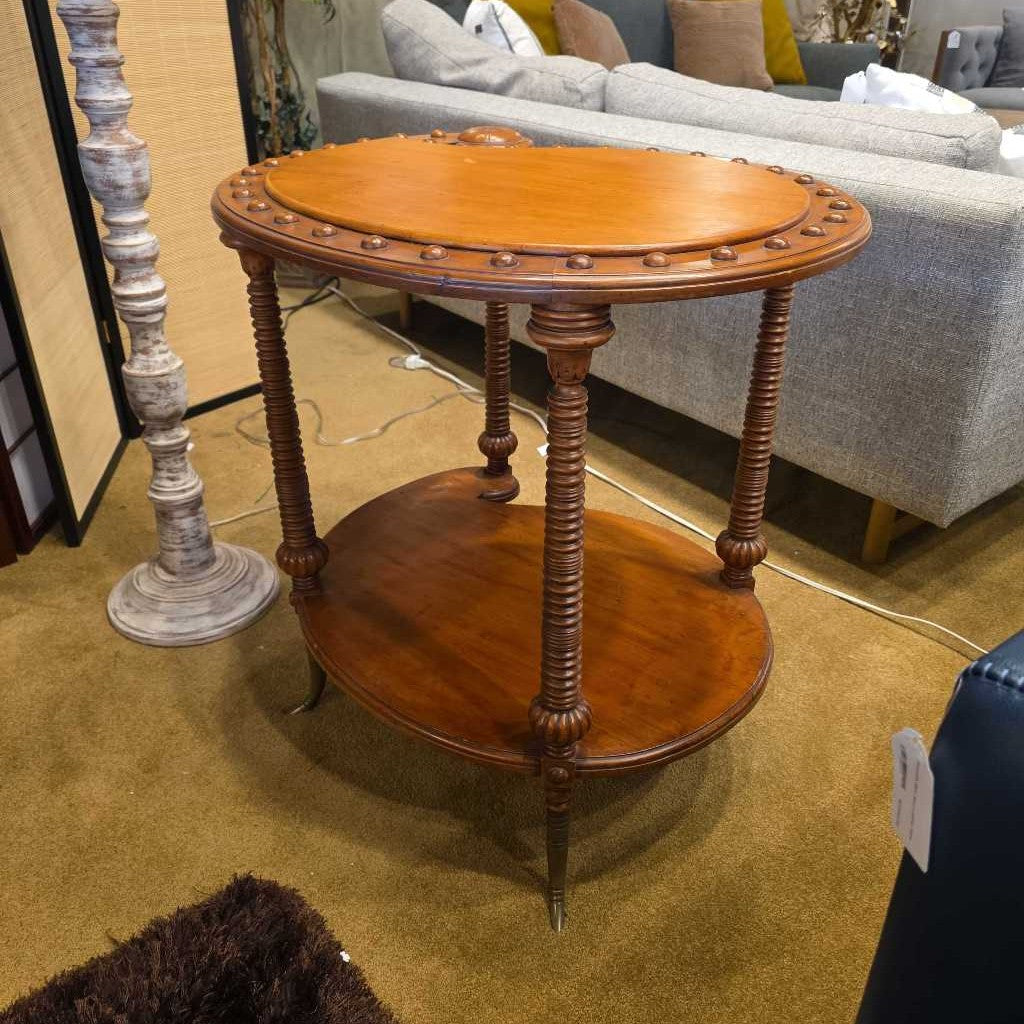 Paisley Shaped Wooden Side Table