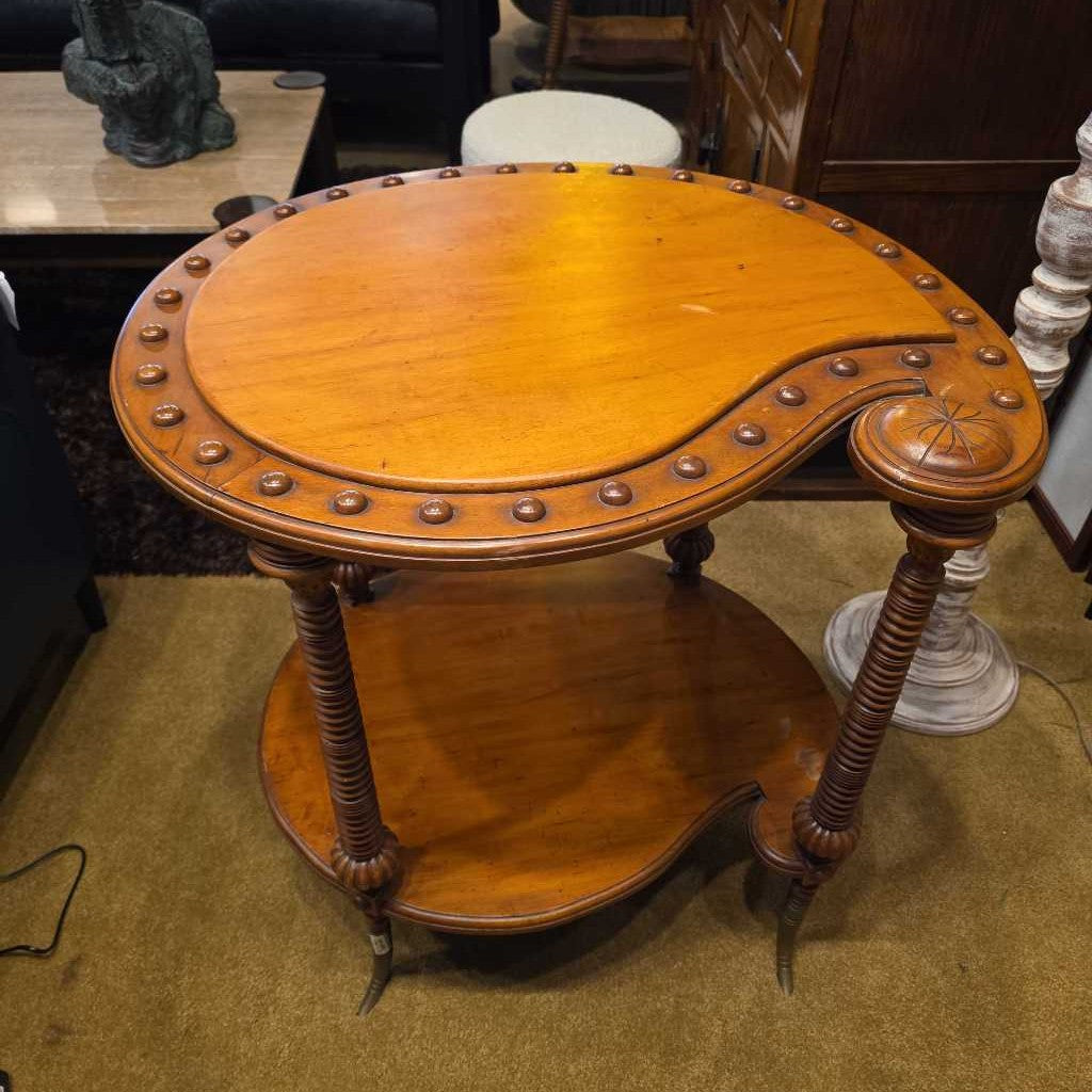 Paisley Shaped Wooden Side Table