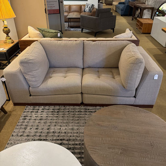 Kardiel Nest Modular Tweed Sofa w Tufted Cushions