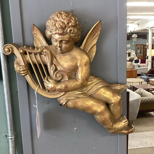 Cherub w/Harp Decor