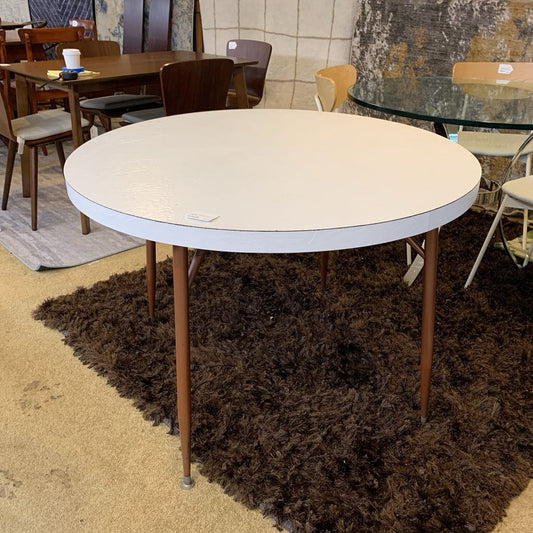 Seventies White Round Kitchen Table