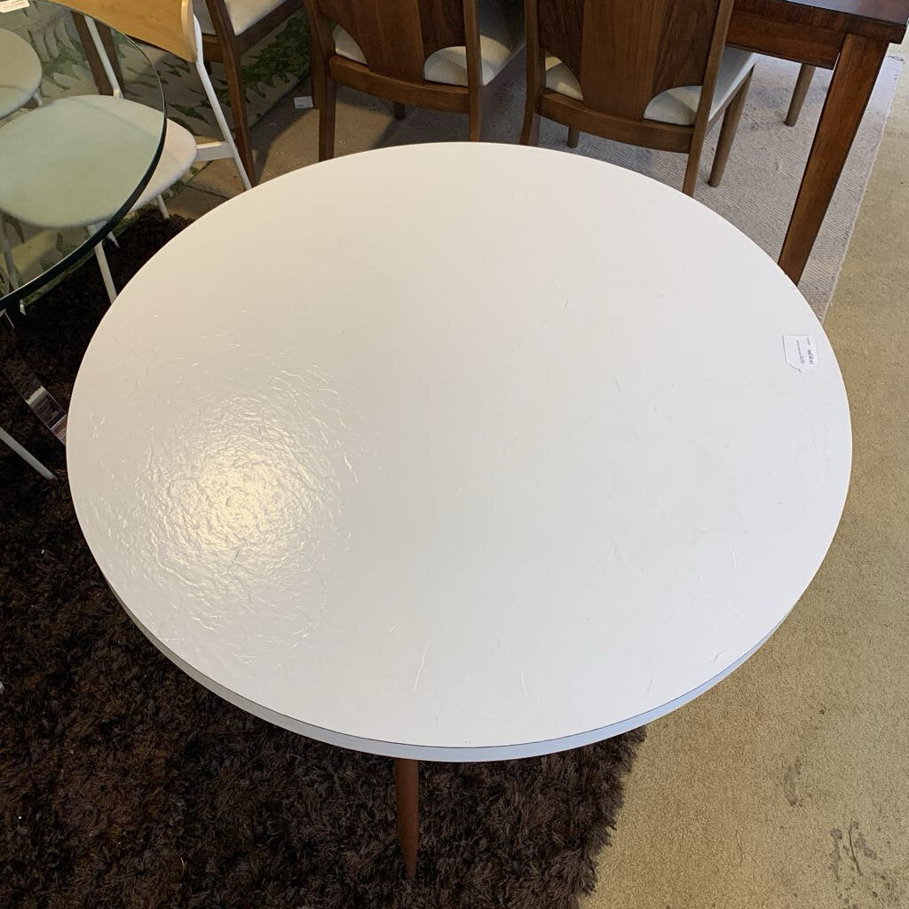 Seventies White Round Kitchen Table