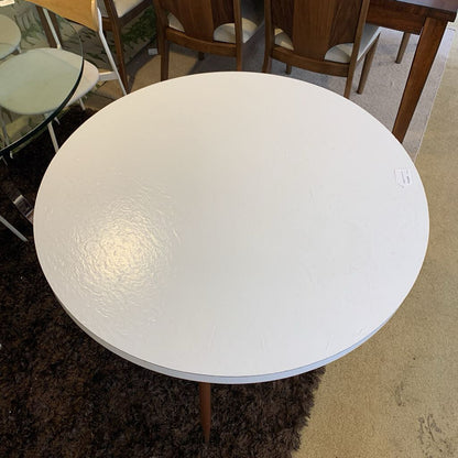 Seventies White Round Kitchen Table