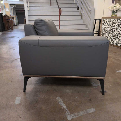 Petrina Gray Leather Chair