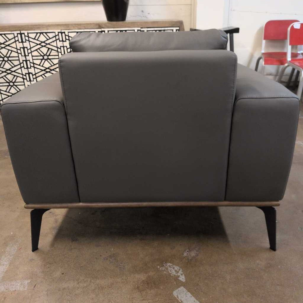 Petrina Gray Leather Chair