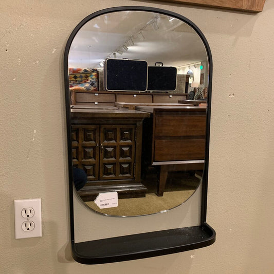 Metal Framed Wall Mirror with Shelf