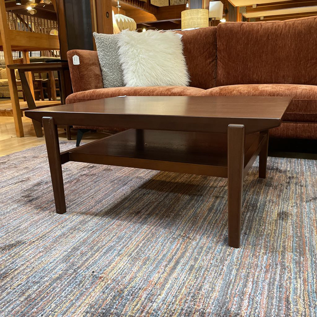 Walnut Rectangular 2 Tier Coffee Table