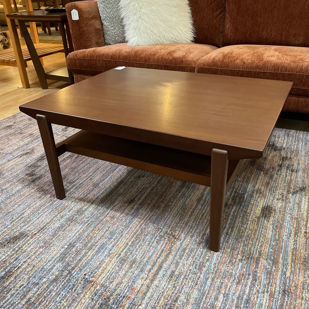 Walnut Rectangular 2 Tier Coffee Table
