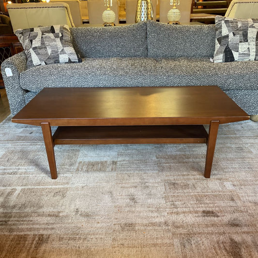 Walnut Rectangular 2 Tier Coffee Table