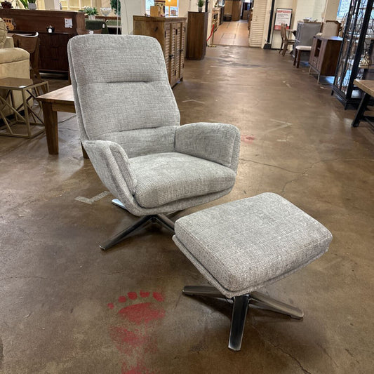 Vortex Swivel Chair with Ottoman