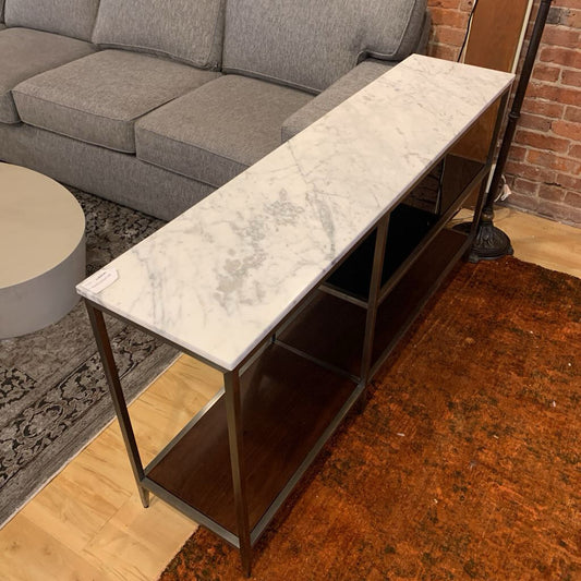 Mitchell Gold Marble Top Metal, Glass and Wood Console Table