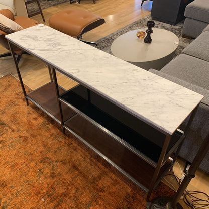 Mitchell Gold Marble Top Metal, Glass and Wood Console Table