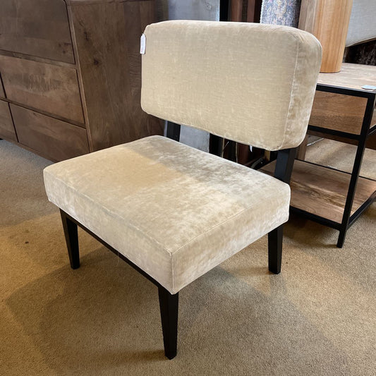 Ecru Velvet Slipper Chair