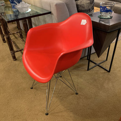 Red Molded Eames Style Chair