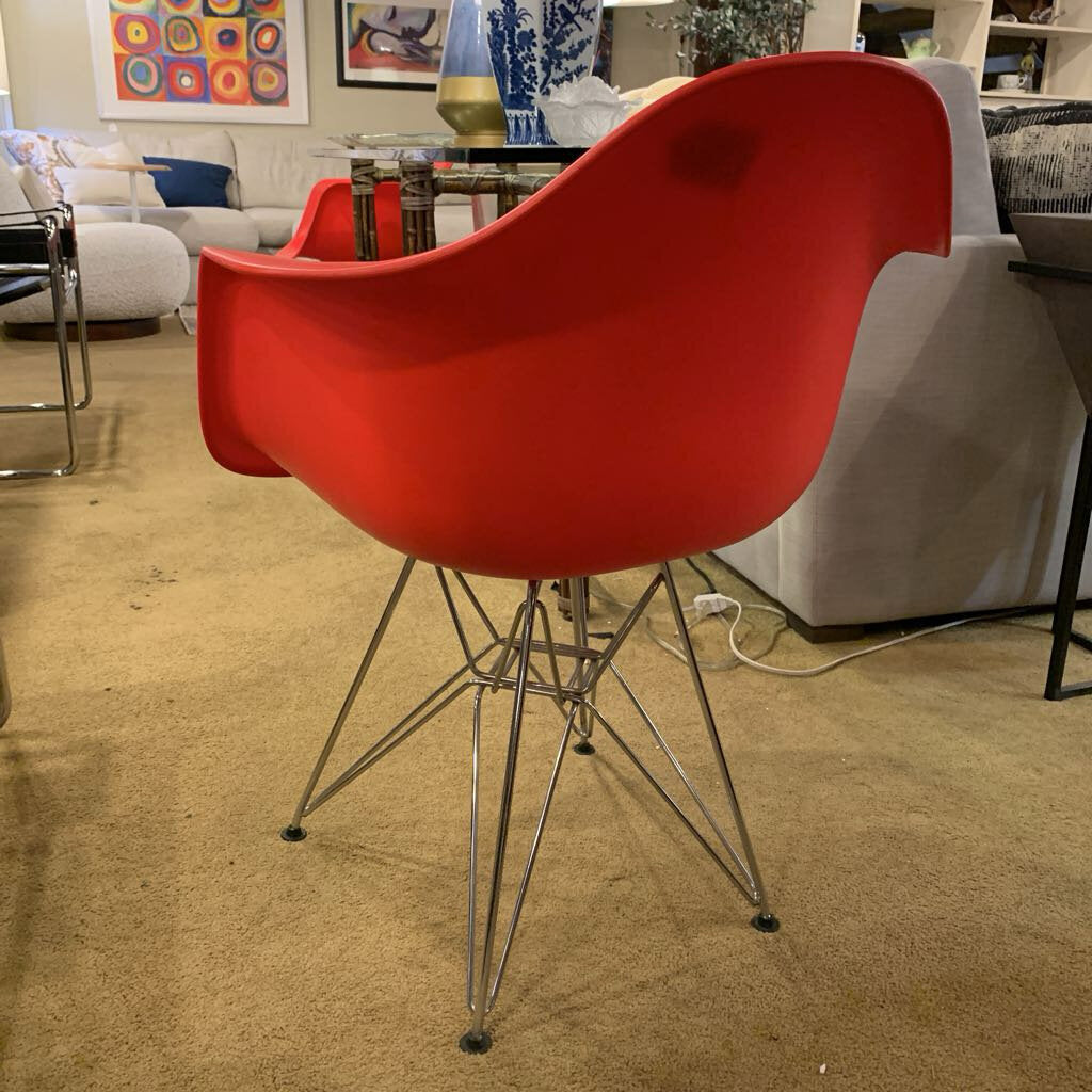 Red Molded Eames Style Chair