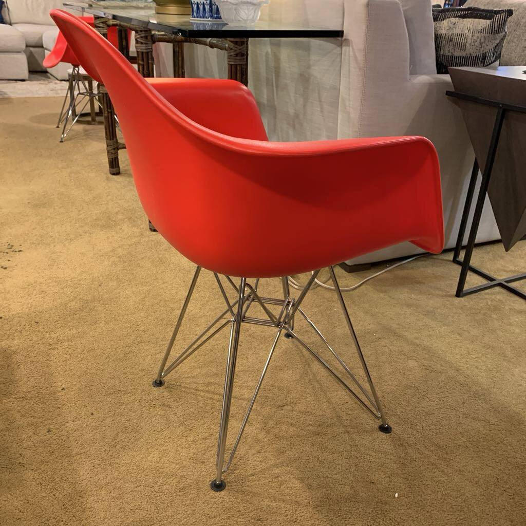Red Molded Eames Style Chair