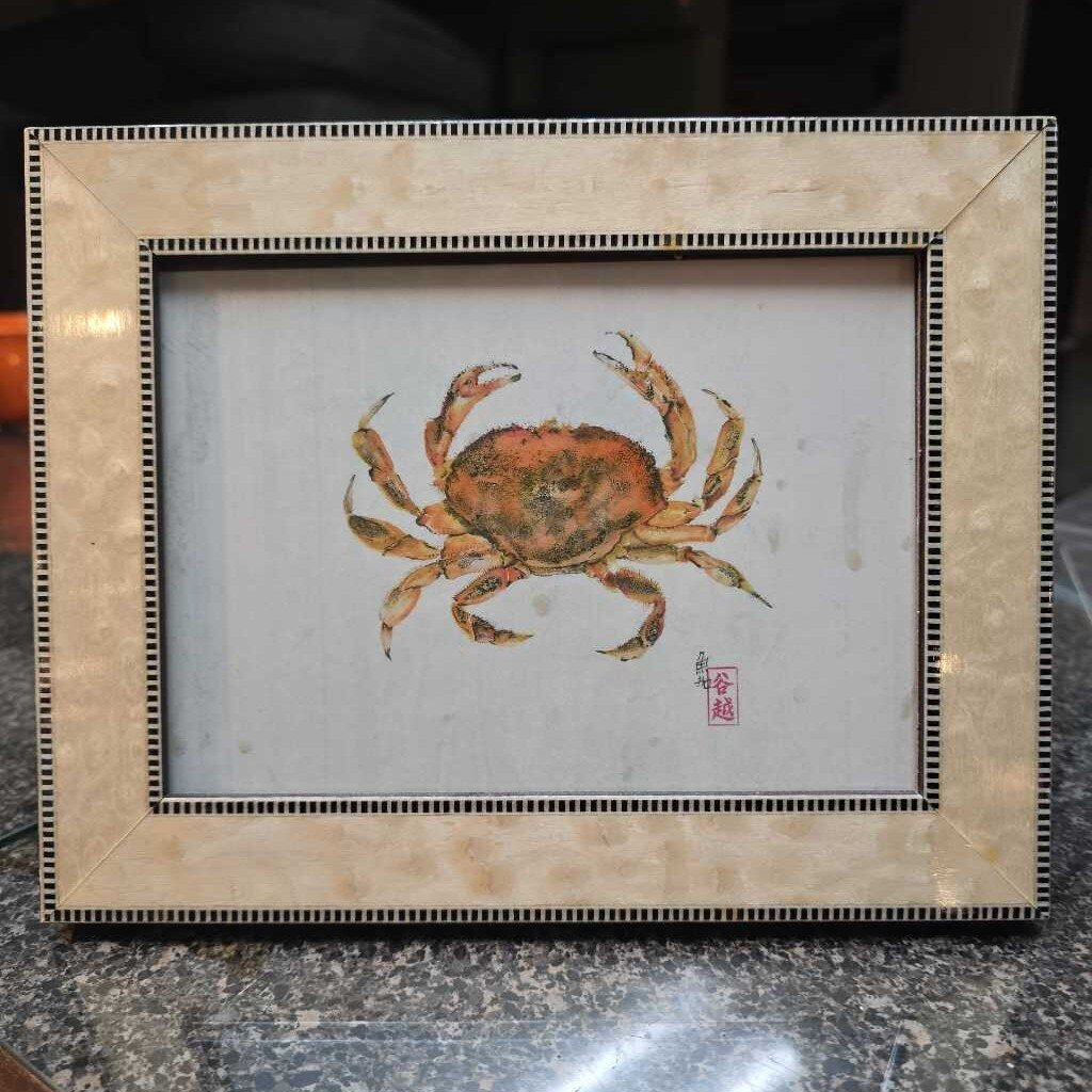Desk Frame with Crab Illistration