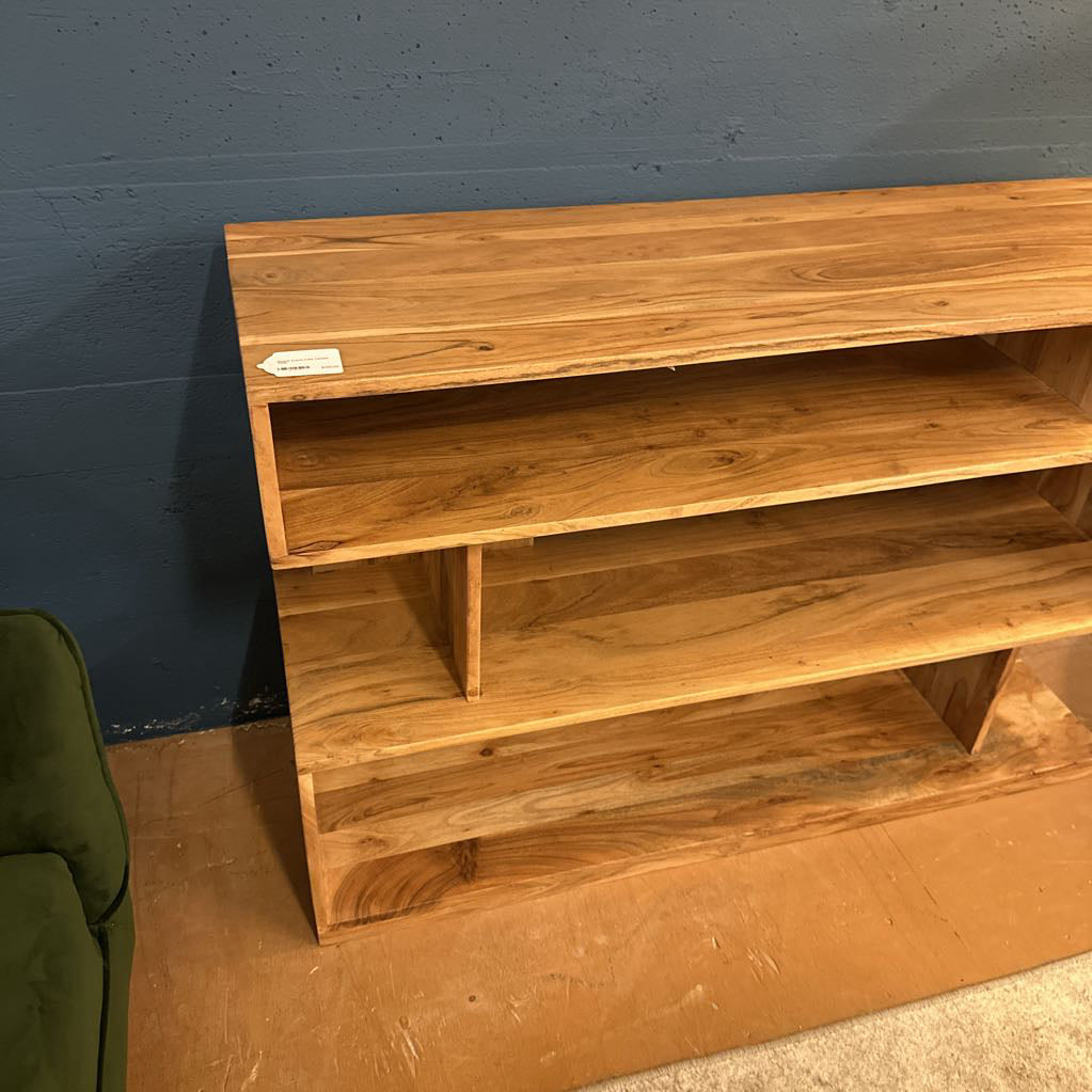 Natural Acacia Cube Console Table C CONSOLE TABLES