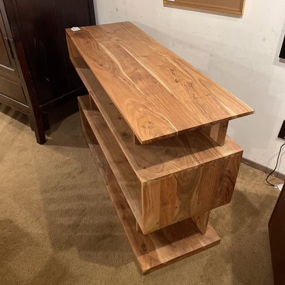 Natural Acacia Cube Console Table C CONSOLE TABLES