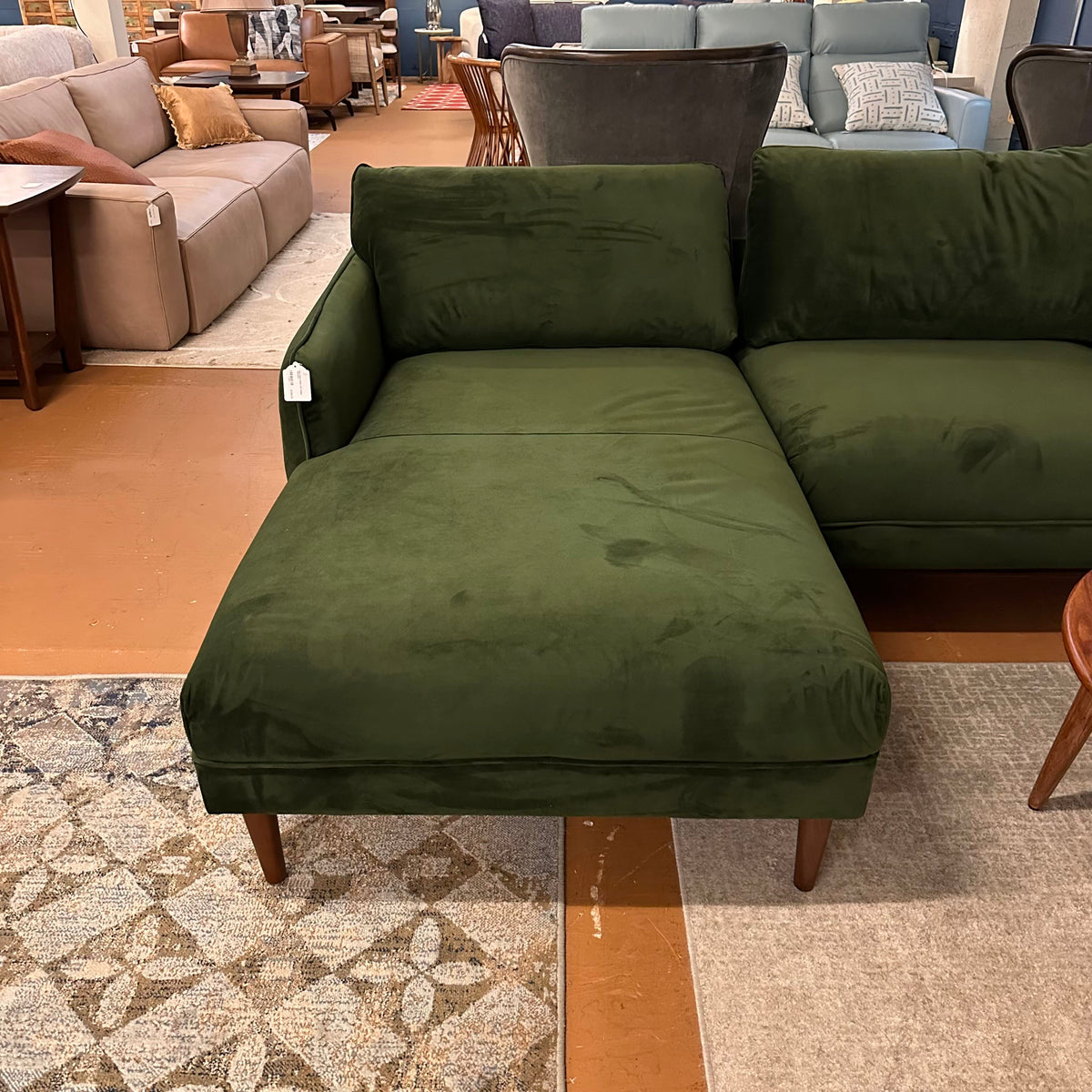 Egersund Moss Green LAF Chaise Sectional
