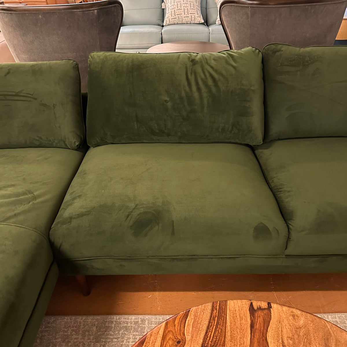 Egersund Moss Green LAF Chaise Sectional