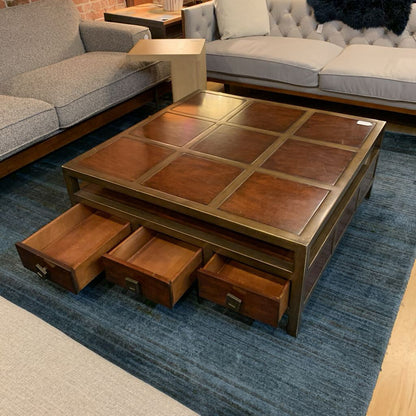 Metal & Wood "Tic Tac Toe" Coffee Table