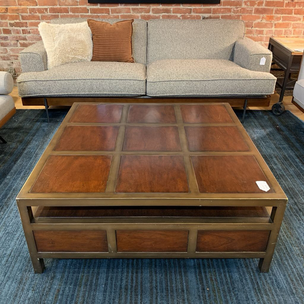 Metal & Wood "Tic Tac Toe" Coffee Table
