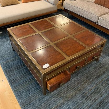 Metal & Wood "Tic Tac Toe" Coffee Table