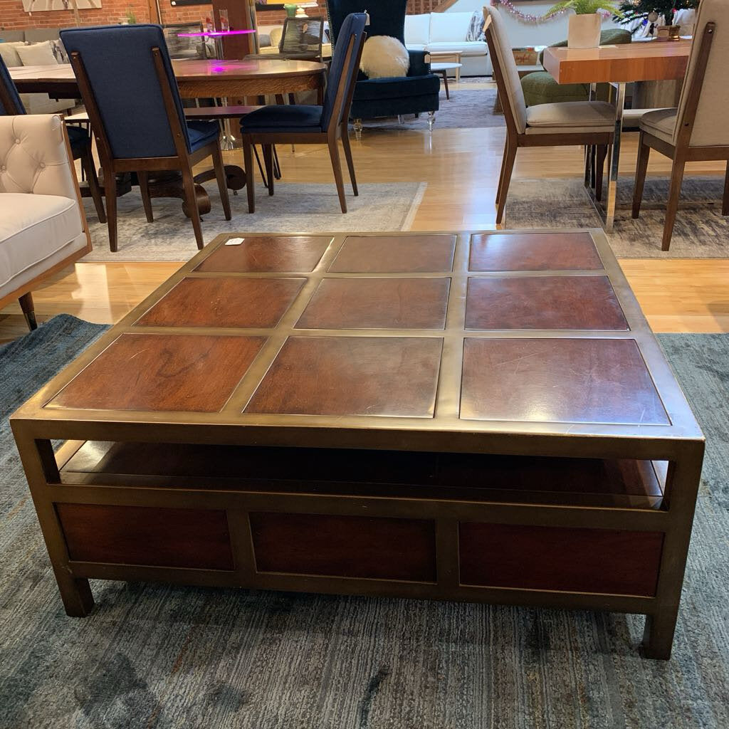 Metal & Wood "Tic Tac Toe" Coffee Table