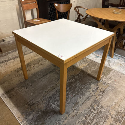 small malamine table with slide out leafs